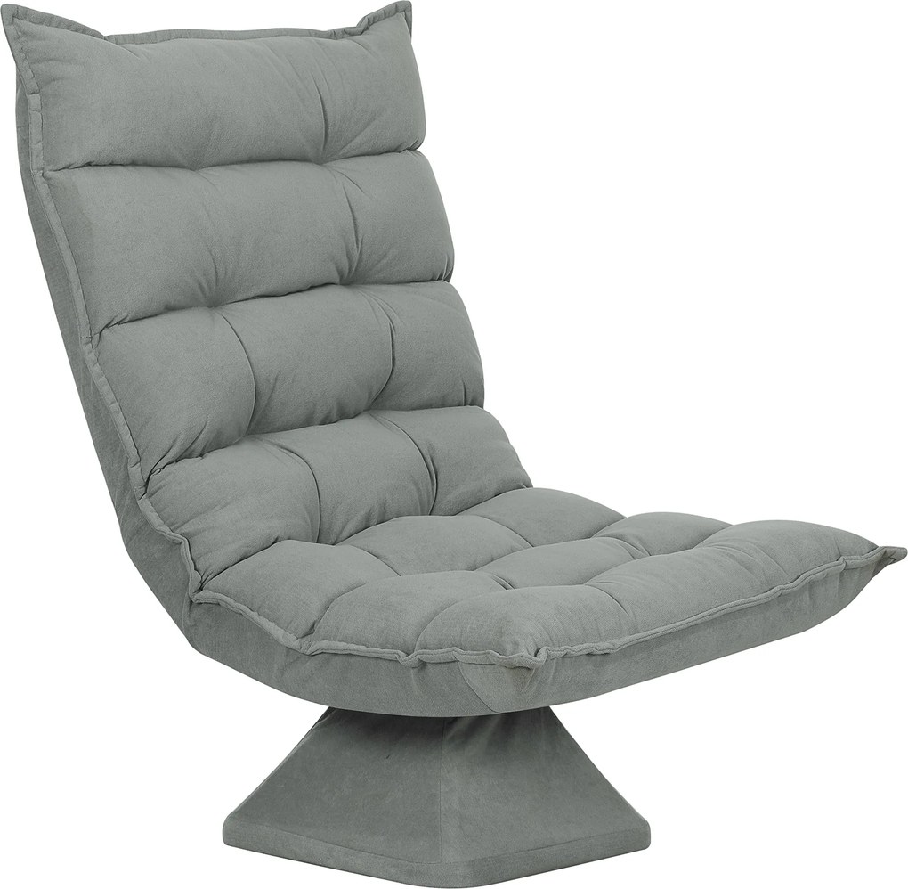 HOMCOM Fotel do czytania i relaksu, obrotowy, w wyglądzie aksamitu, 62 cm x 70 cm x 95 cm, Jasnoszary