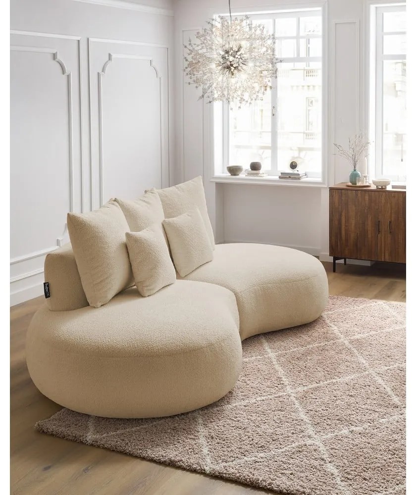 Beżowa sofa z materiału bouclé 260 cm Saint-Germain – Bobochic Paris