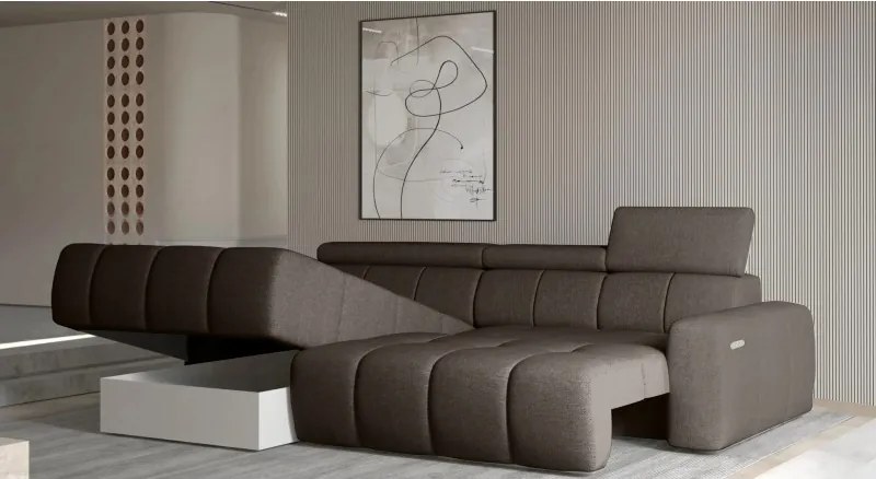 Narożnik ENZO S układ L z elektryczną regulacją siedziska z funkcją spania WERSAL