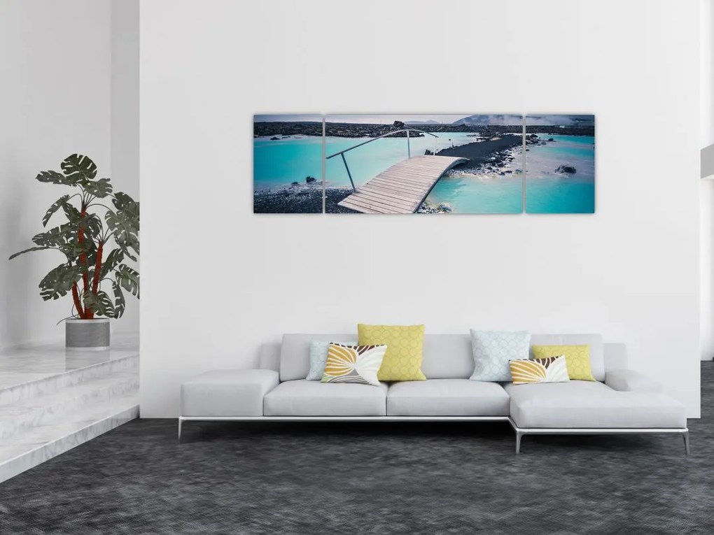 Obraz drewnianego mostu (170x50 cm)