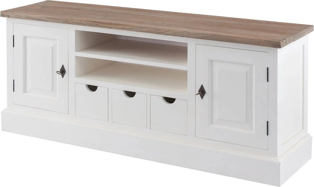 Szafka RTV Brighton 150x40x65cm white&amp;natural