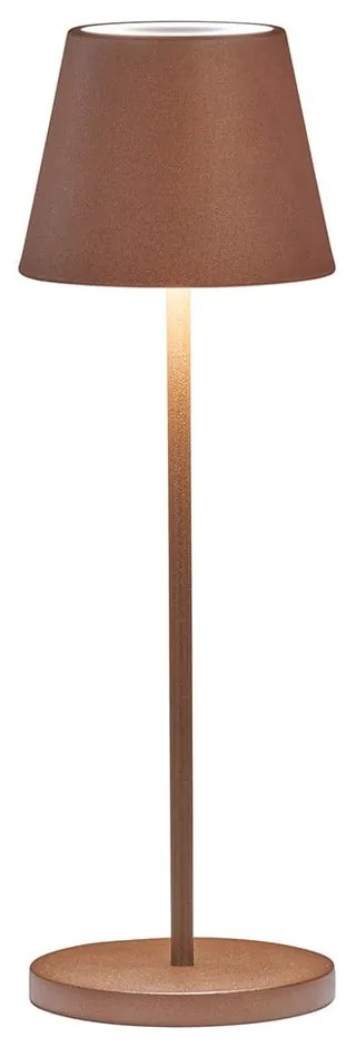 Brązowa lampa stołowa LED z metalowym kloszem (wysokość 34 cm) Cosenza – Fischer &amp; Honsel