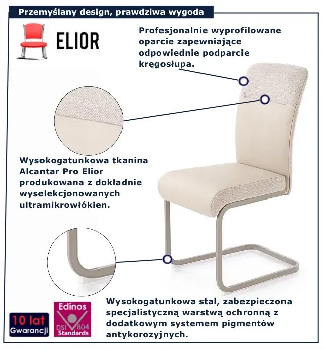Kaszmirowe tapicerowane krzesło na płozach M4-M78