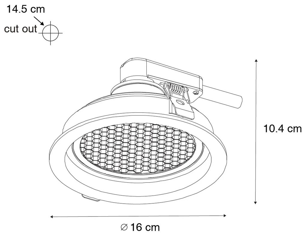 Nowoczesny wpuszczany reflektor złoty regulowany - Coop 111 Honey