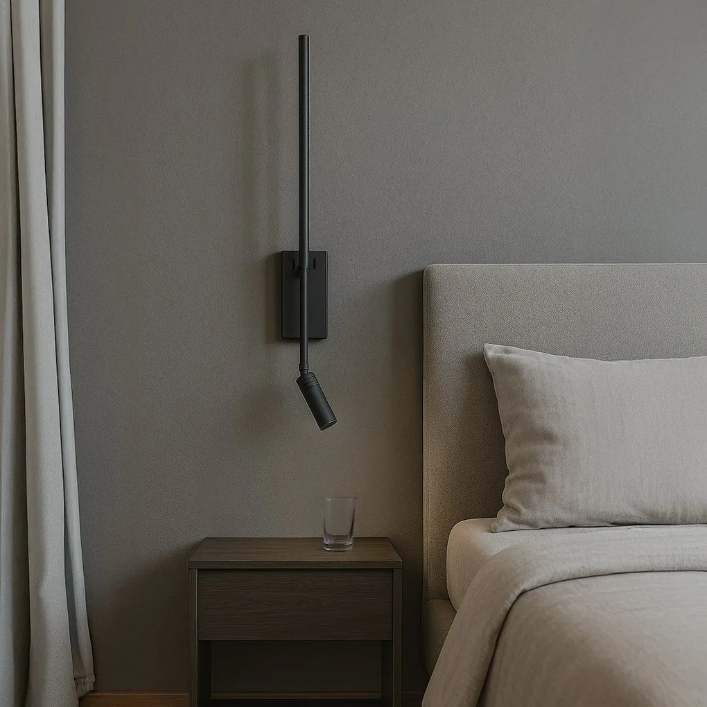 Kinkiet, lampka nocna Torch Czarny 6W+3W 4000K