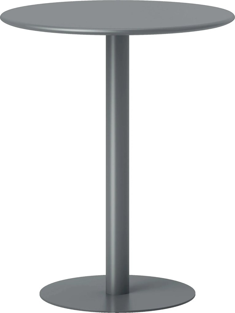 HOMCOM Okrągły stół dla 2 osób, stalowy, do wnętrz i na zewnątrz, szary | Aosom PL