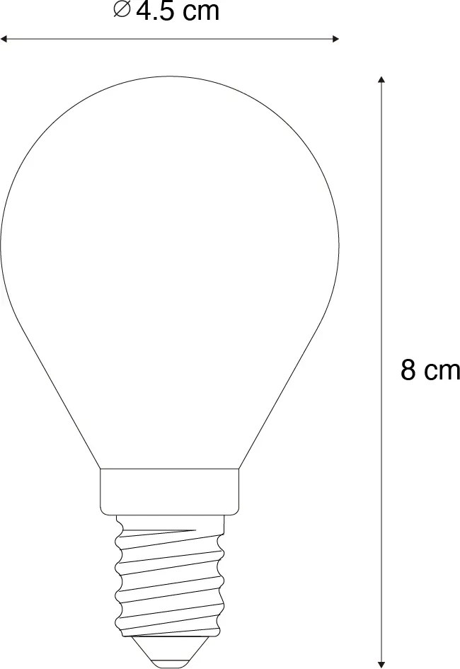 Zestaw 5 ściemnialnych żarówek LED E14 P45 z przezroczystego szkła 3W 250 lm 3000K