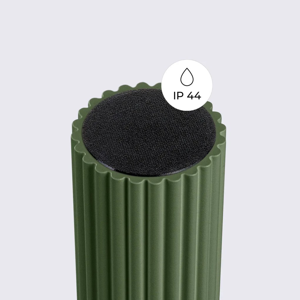 Plafon HALO zielony oliwkowy IP44 ryflowany SOLLUX  LIGHTING