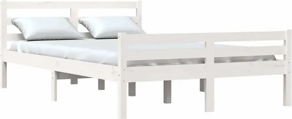 Podwójne białe drewniane łóżko 140x200 Z4-G72