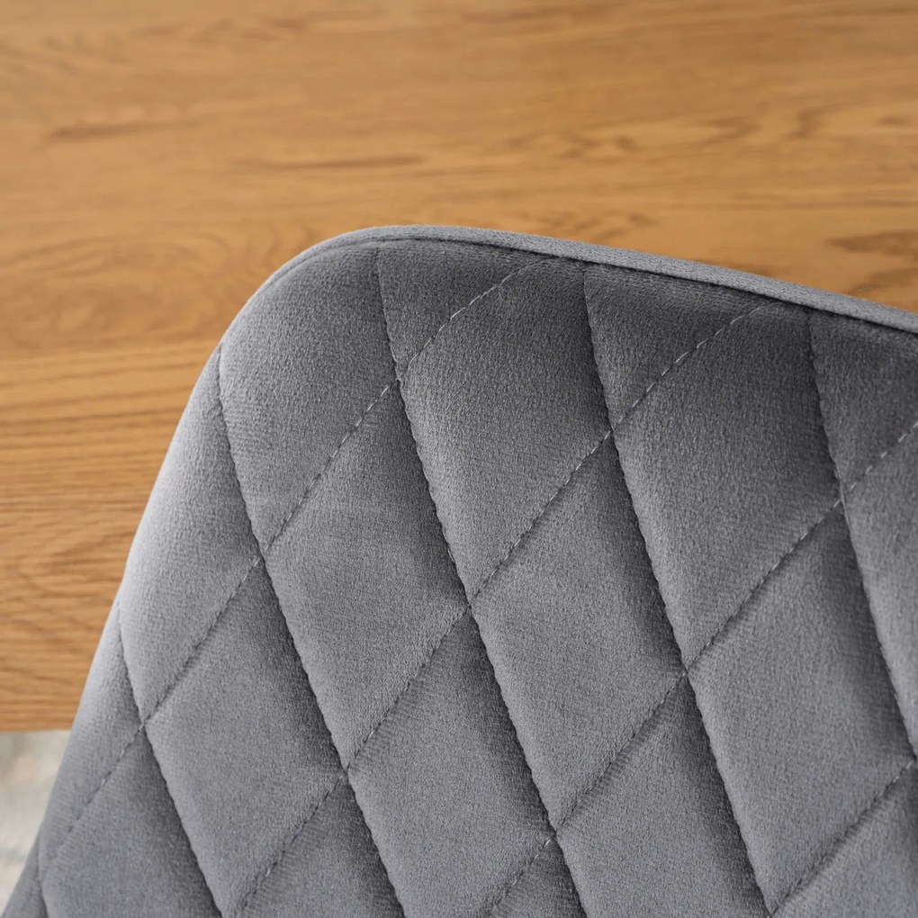 Krzesło Tapicerowane do Jadalni BRESSO Szare Welurowe Nowoczesne Loft