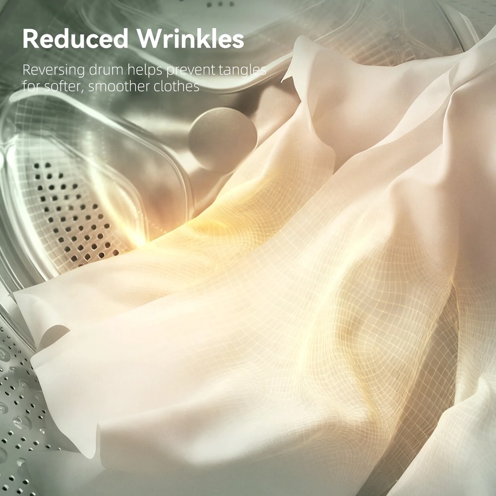 HOMCOM Mini suszarka do ubrań 4 kg z 5 programami do 60℃ 800W/400W suszarka wywiewna z odwracalnym bębnem ze stali nierdzewnej, biały | Aosom PL