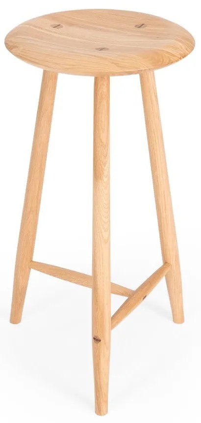Hoker z litego drewna dębowego w naturalnym kolorze (wysokość siedziska 65 cm) Blanc – Gazzda
