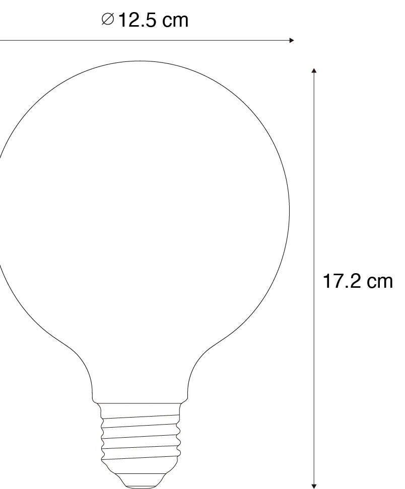 Zestaw 5 ściemnialnych żarówek LED E27 G125 brązowe 4W 120 lm 1800K