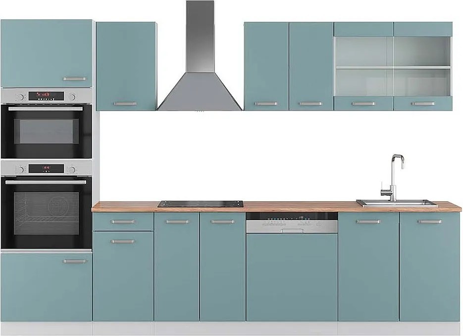 Aneks kuchenny niebiesko-szary/biały 300x60x81.6 r-line