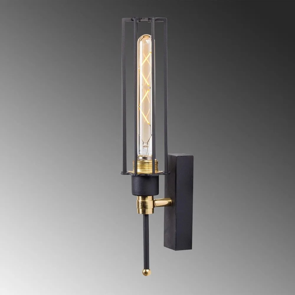 Kinkiet w czarno-złotym kolorze ø 8 cm Fellini – Opviq lights