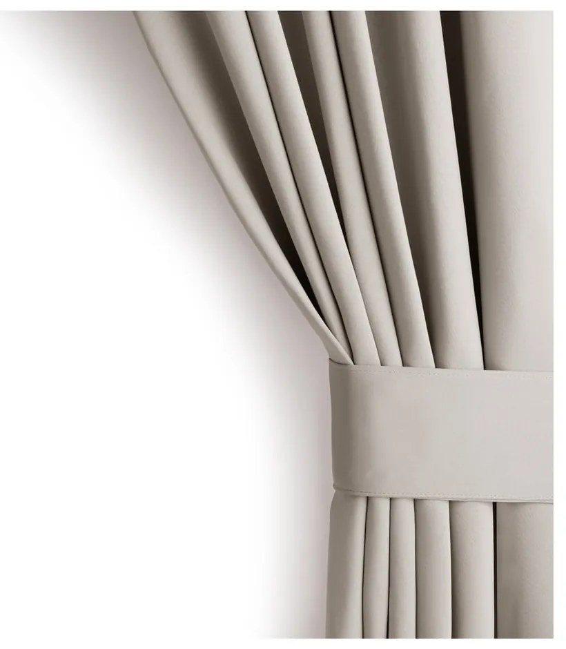 Beżowa zaciemniająca zasłona termiczna 140x270 cm Pleat – Restilo