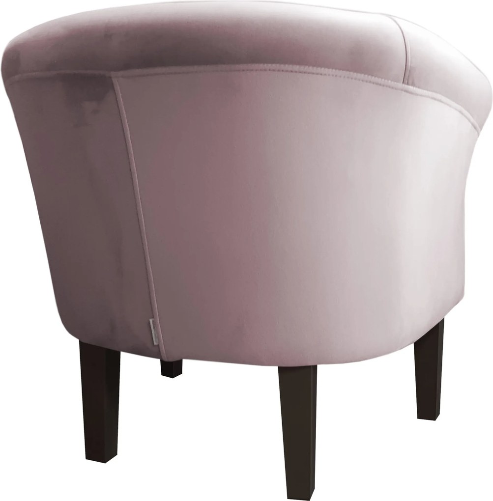 Fotel Milo tkanina Welur wygodny fotel tapicerowany do salonu i sypialni : Kolor nogi - Venge, Kolor tkaniny - VELVET - MG55, Wysokość nogi - 20 cm