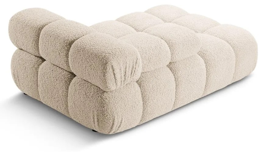 Beżowy moduł sofy z materiału bouclé (lewostronny) Bellis – Micadoni Home