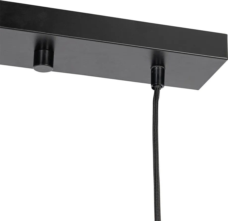 Orientalna lampa wisząca bambusowa 3-światłowa prostokątna - Amira