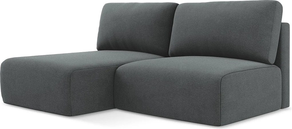 Otwarty Lewy narożnik z funkcją spania - z tkaniny strukturalnej - szary - KONA
