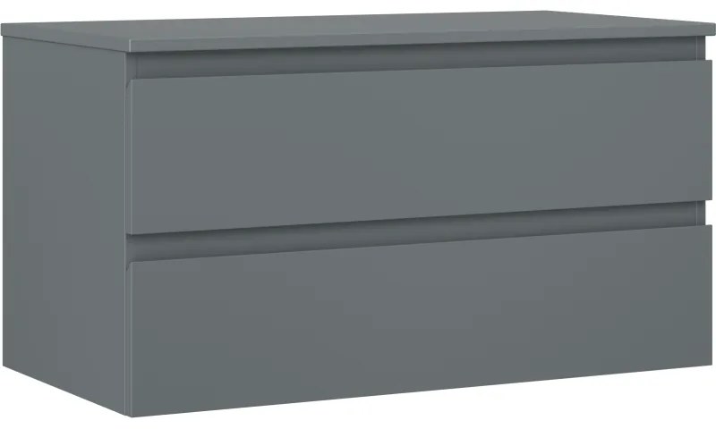 Mexen Orio szafka łazienkowa podumywalkowa 90 cm z blatem, 2 szuflady, grafit mat - 91A10-09047-2-BFFC66