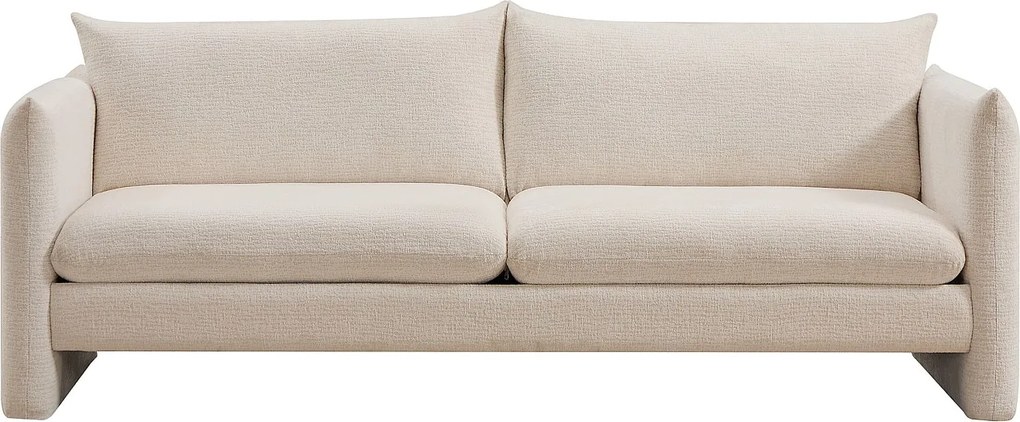 Kanapa 3-osobowa z beżowej tkaniny szenilowej GORAZI