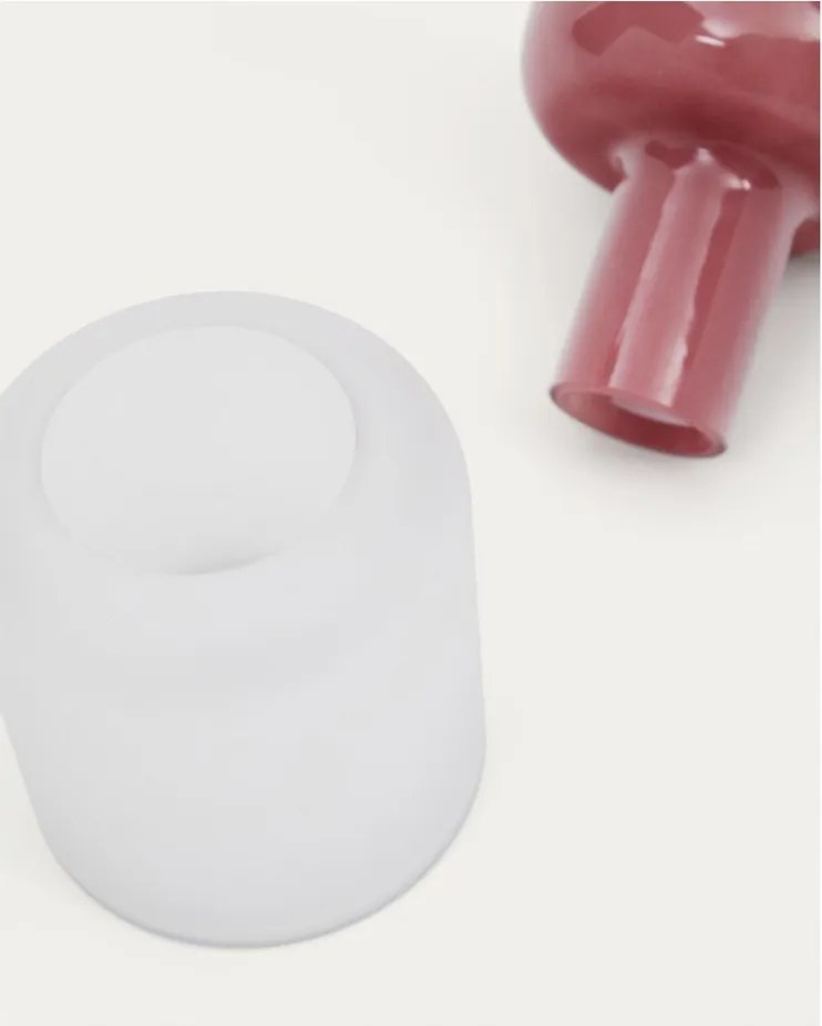 Różowy szklany wazon (wysokość 19 cm) Kelse – Kave Home