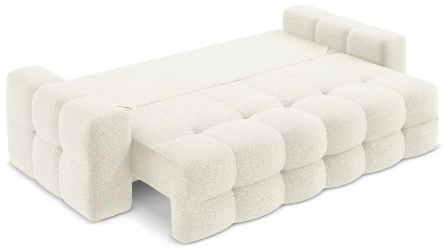 Beżowa rozkładana sofa z materiału bouclé 255 cm Milu – Makamii