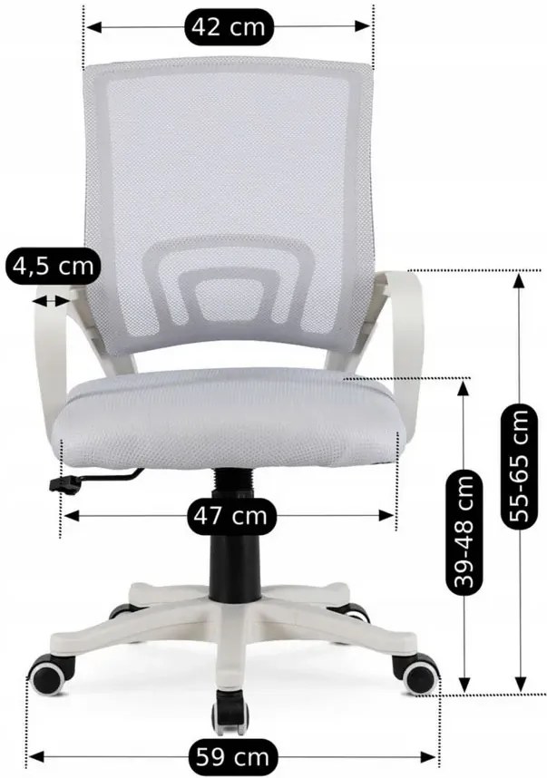 Szary fotel obrotowy do biurka E5-K00