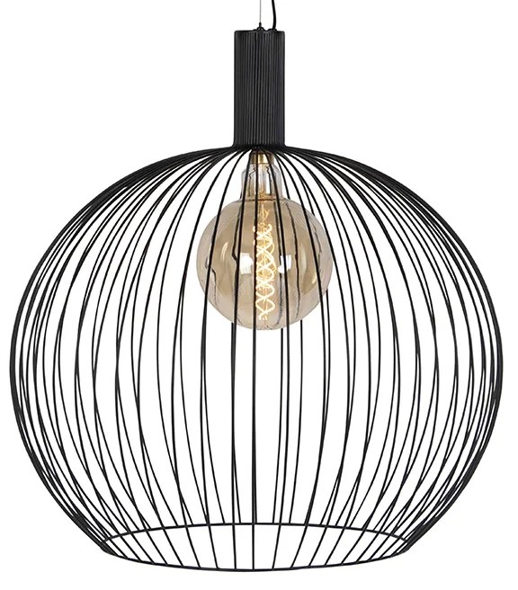 Designerska lampa wisząca okrągła czarna 70 cm - Dos