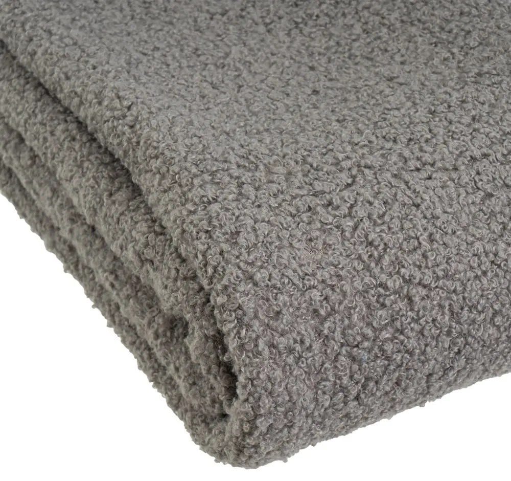 Szary koc z materiału sherpa 130x160 cm Sherpa Bouclé – Casa Selección