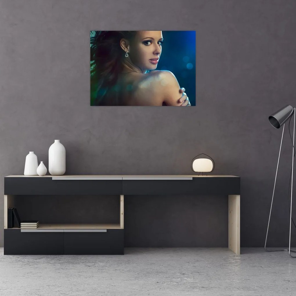 Obraz - Spojrzenie młodej kobiety (70x50 cm)