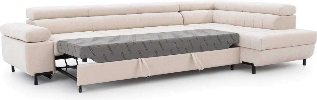 Narożnik Tyrion Maxi z funkcją spania prawostronny - beżowy szenil Ditra New 20