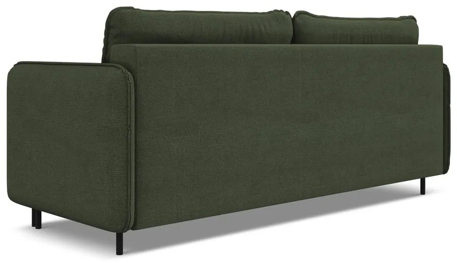 Zielona rozkładana/ze schowkiem sofa 226 cm Luana – Makamii