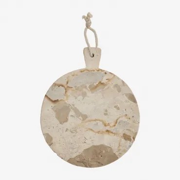 Okrągła Taca Do Serwowania Ø20 Cm Z Marmuru Calven Marmur Beżowy Panther - Sklum