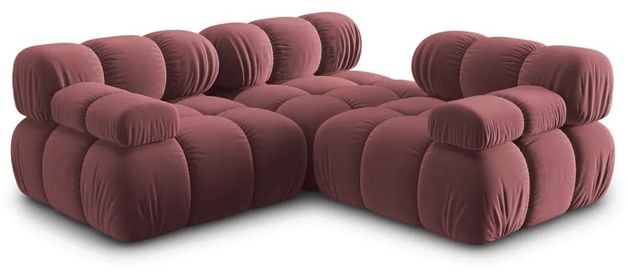 Różowa aksamitna sofa 282 cm Bellis – Micadoni Home