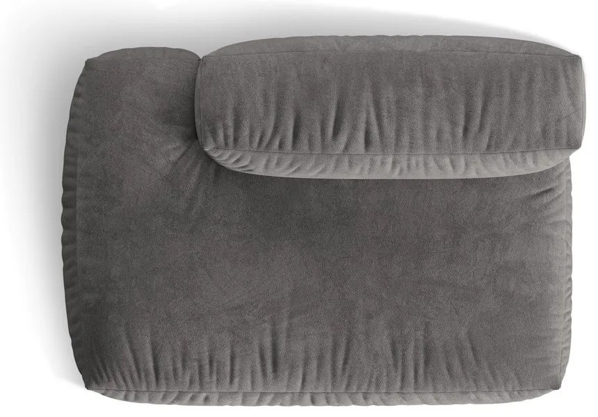 Szary aksamitny moduł sofy (lewostronny) Martina – Micadoni