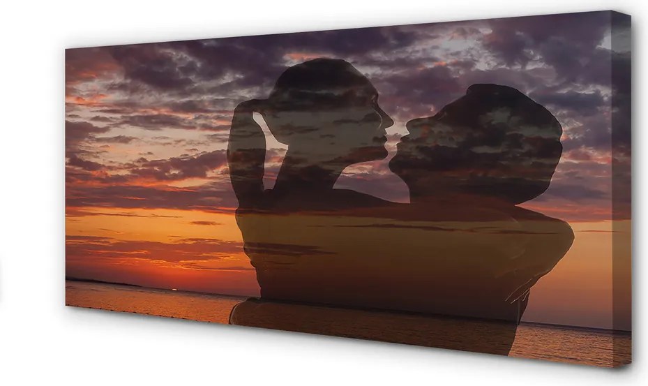 Duży obraz na płótnie Ludzie nad Brzegiem Morza