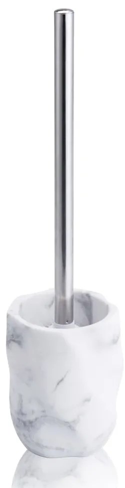 Biała marmurowa szczotka do WC Marble – Tomasucci