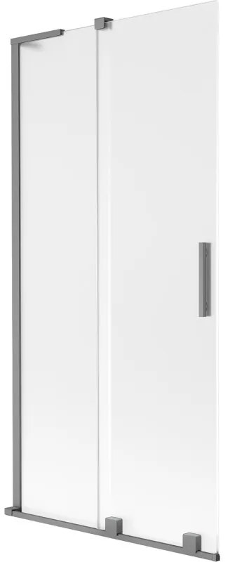 Mexen Velar L parawan nawannowy 2-skrzydłowy rozsuwany 90 x 150 cm, szron, gun metal - 896-090-003-31-95