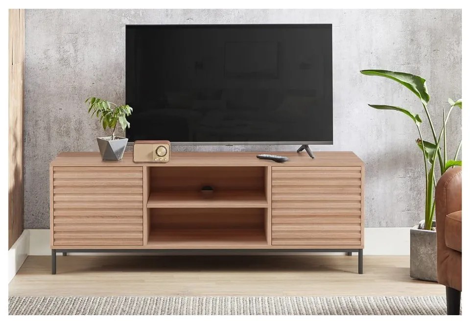 Szafka pod TV w dekorze dębu w naturalnym kolorze 140x50 cm Celine – Støraa