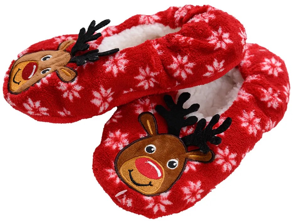 Kapcie dziecięce CHRISTMAS KIDS, w kolorze czerwonym - różne rozmiary Wielkość: 27 - 30