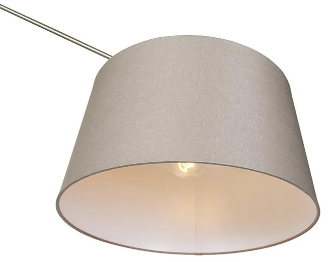 Nowoczesna lampa podłogowa stalowa z abażurem w kolorze taupe 45 cm - Editor Nowoczesny Oswietlenie wewnetrzne