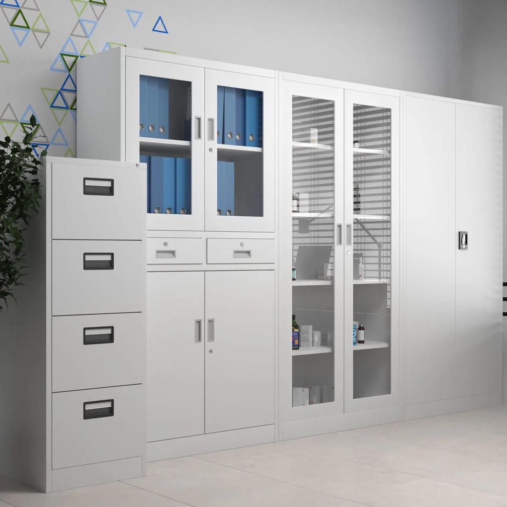 Szafa biurowa Jan dwudrzwiowa 90x40x185 cm biała