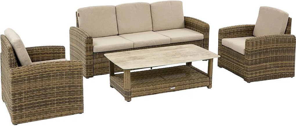 Zestaw rattanowy SANTORINI dla 5 osób (brązowy)