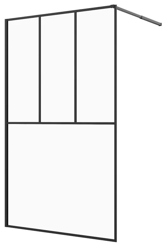 Ścianka prysznicowa do kabiny walk-in - Czarny mat - 120 x 200 cm - BAMBESA