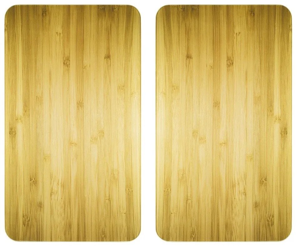 Szklane płyty ochronne WOODEN LOOK na kuchenkę – 2 sztuki, WENKO