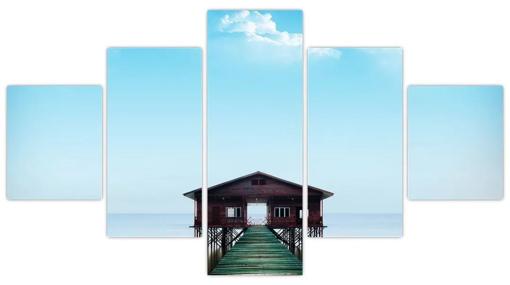 Obraz domu nad morzem (125x70 cm)