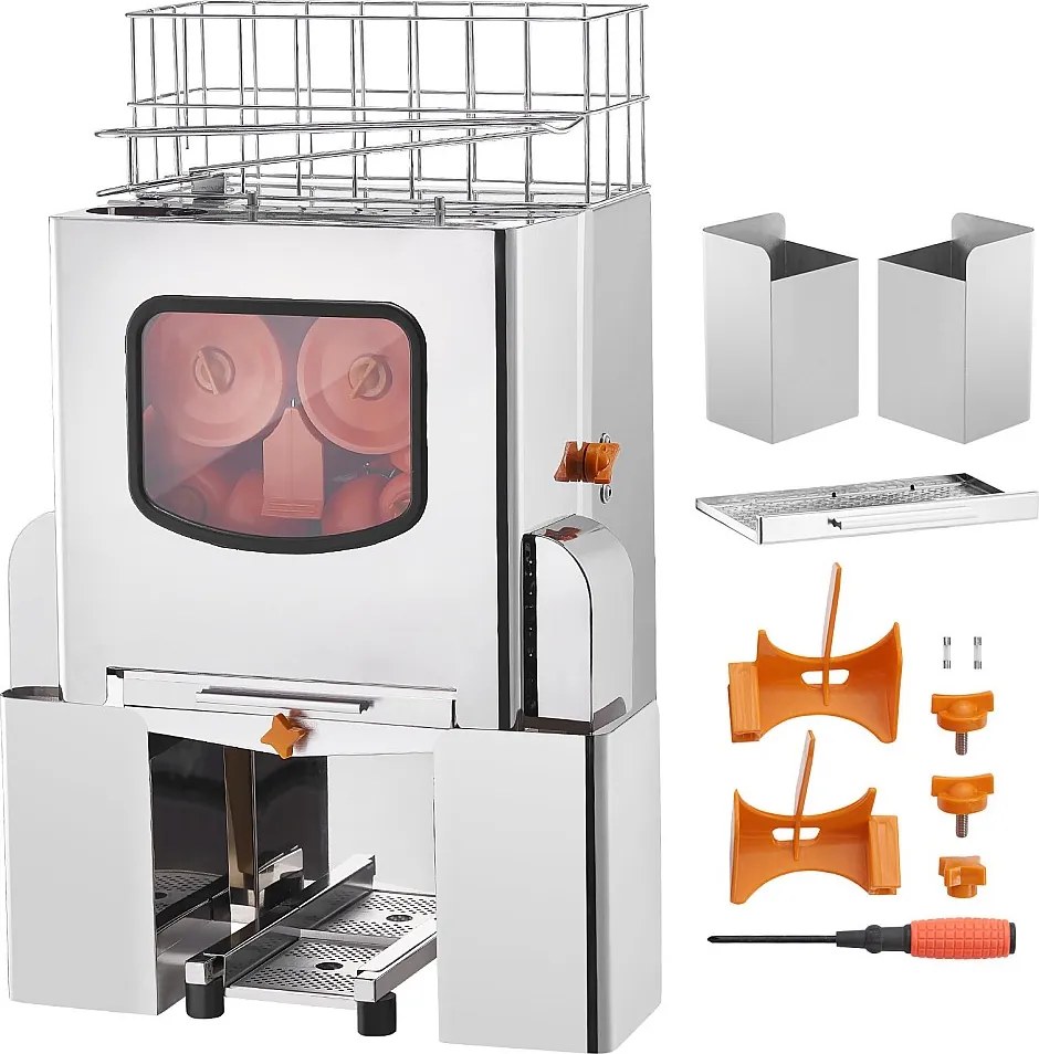 Wyciskarka do Soków SucceBuy Wyciskarka do Soku Pomarańczowego Komercyjna 120 W, Wyciskarka do Cytrusów ze Stali Nierdzewnej z Wymiennym Pojemnikiem na Fusy