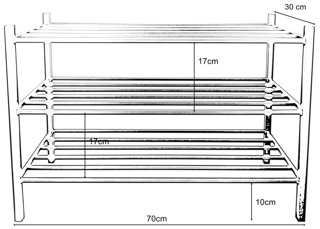Szafka  na buty DUO Regał Półka stelaż czarny
